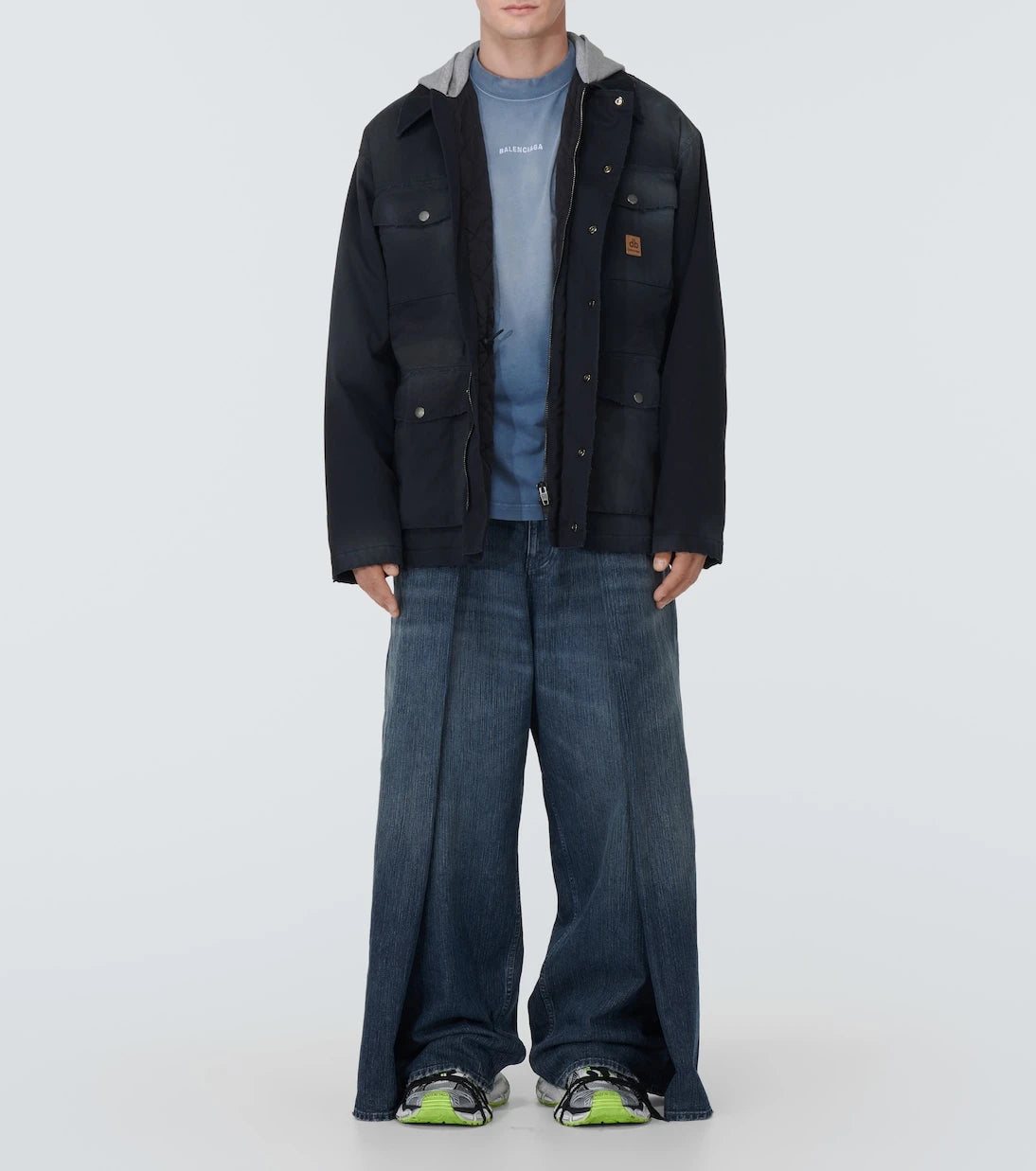 Balenciaga - باركا كبيرة الحجم من قطن الغبردين