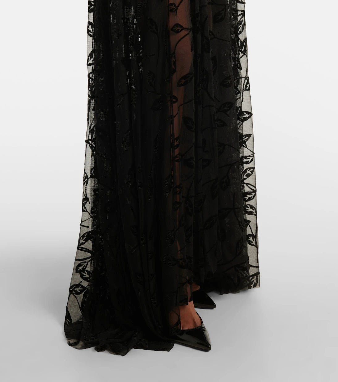 Norma Kamali - Sheer floral mesh maxi dress
