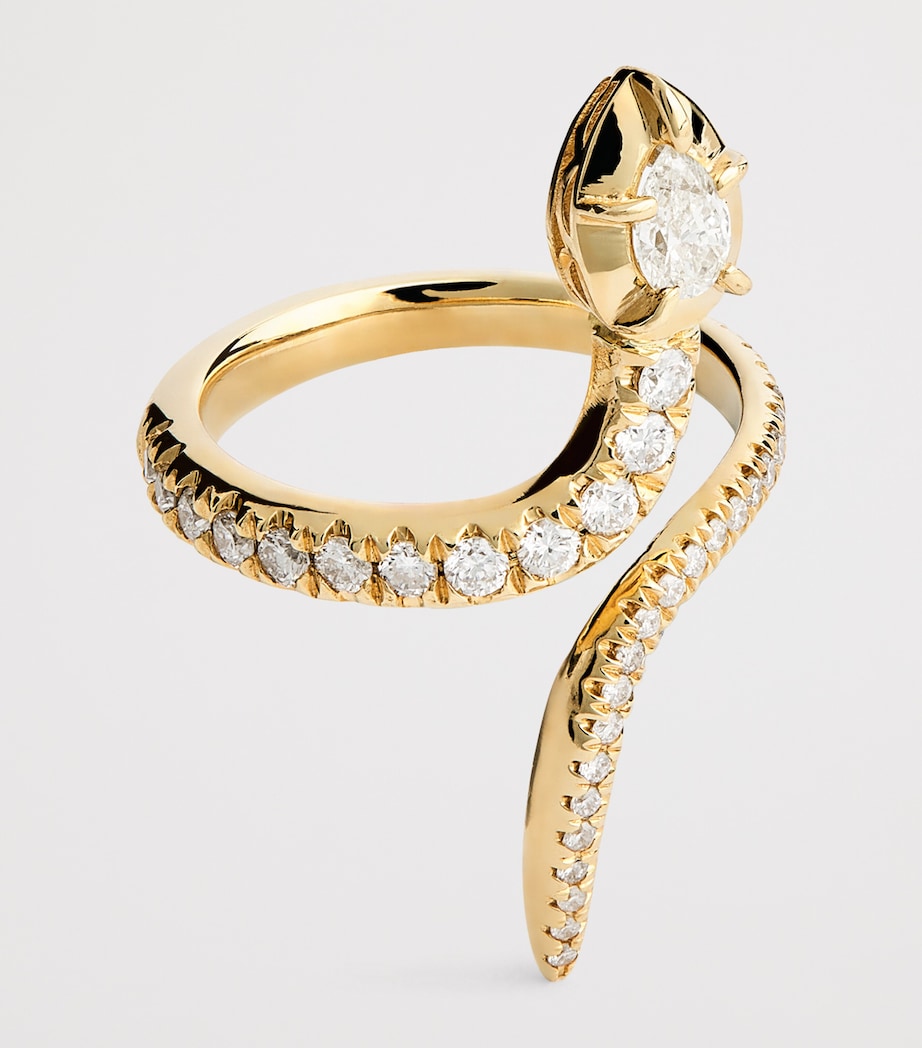 Yellow Gold and Diamond Sophia Snake Ring