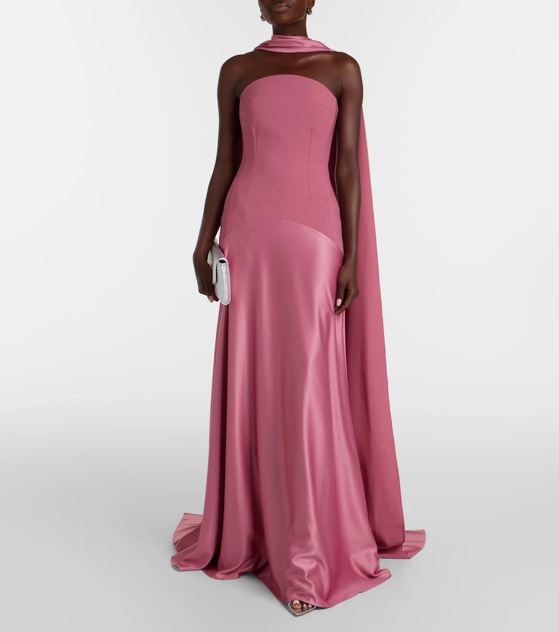 Solace London - Mae satin-paneled bustier gown