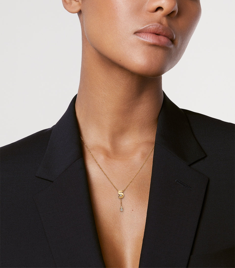 CHANEL Yellow Gold and Diamond Extrait de N°5 Necklace