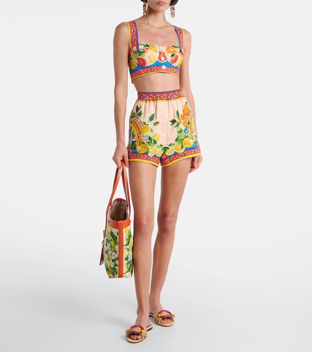 Dolce&Gabbana - Taormina printed cotton-blend shorts