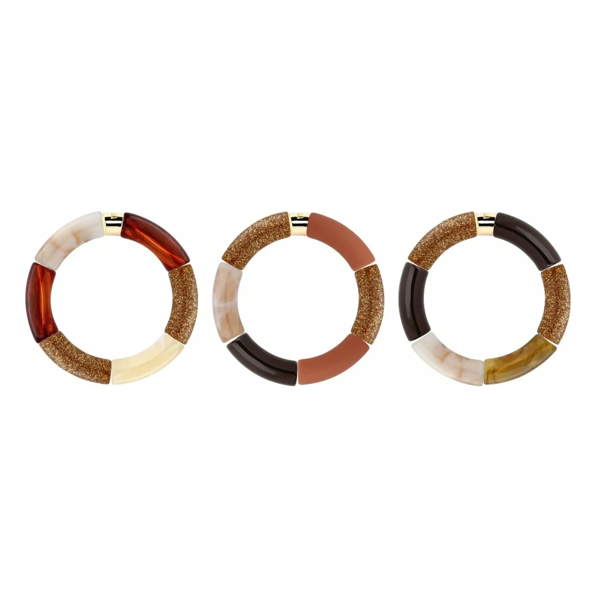 Parabaya - Terra-Ouro Trio Bracelets | Brown