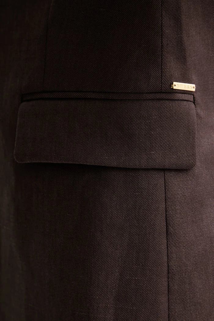 Guess kadın tek düğmeli keten karışımlı blazer CARLA