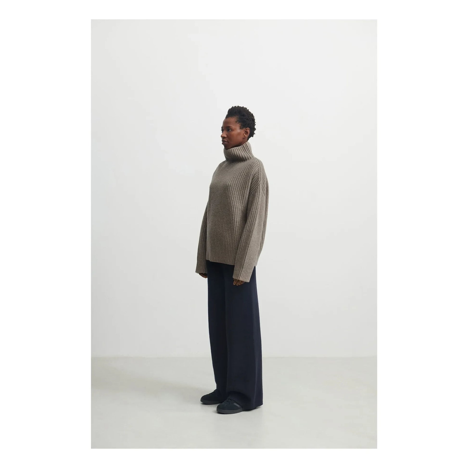 FUB - Rib Lamb Wool Sweater - Women's Collection | Beige