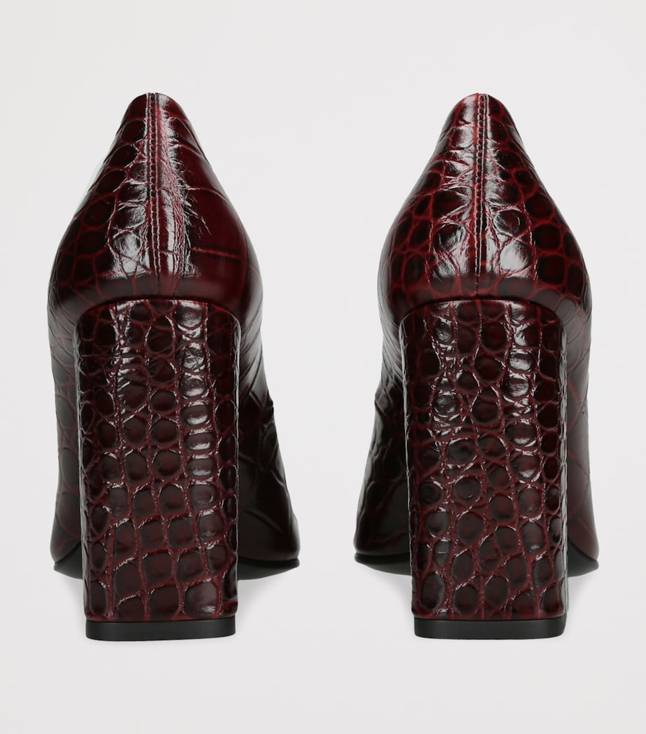 Alaïa Burgundy Leather Point-Toe Pumps 90