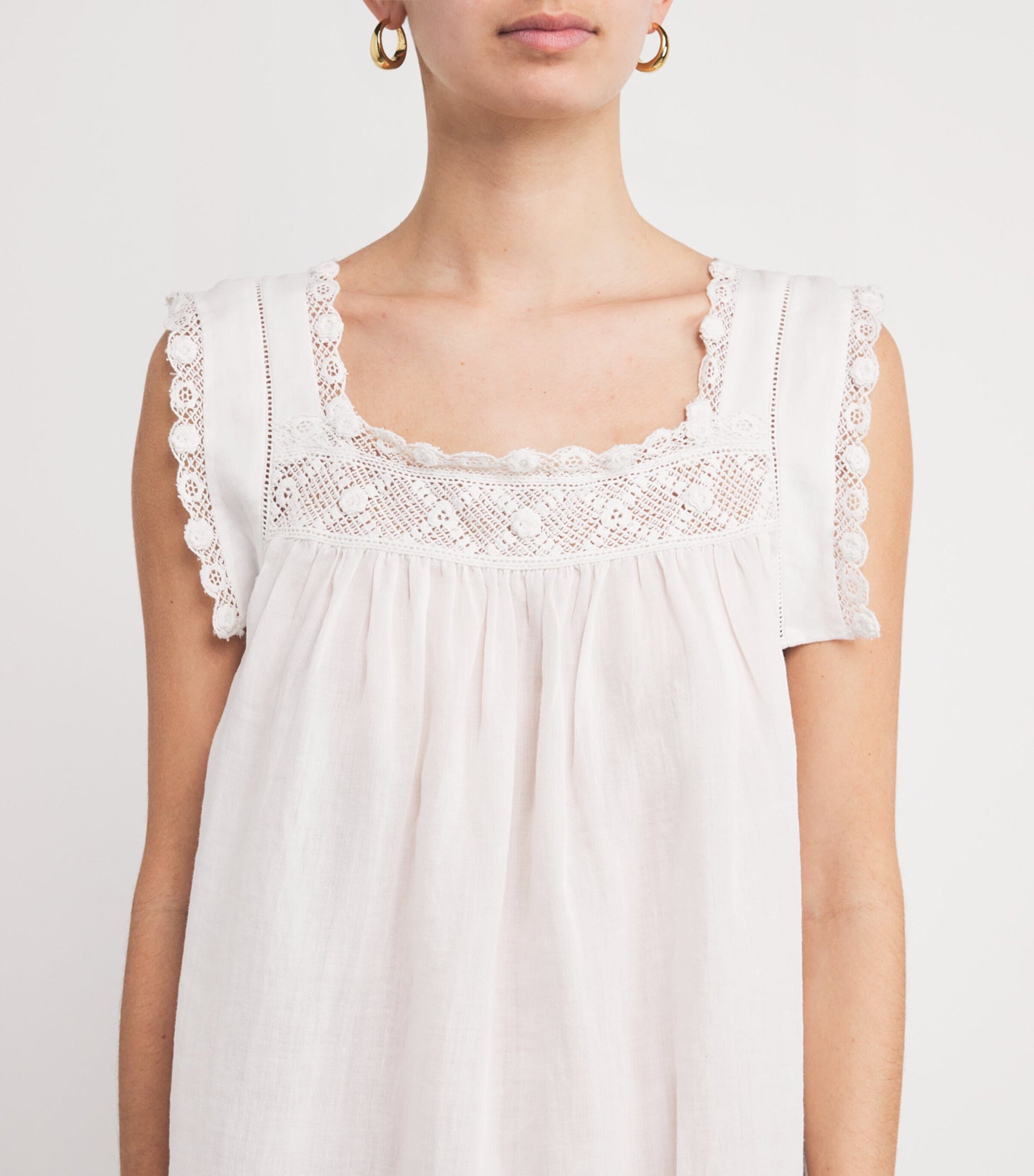 DÔEN White Organic Cotton Almadia Mini Dress