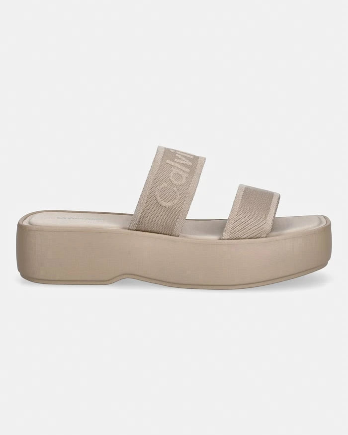 Calvin Klein kadın FLATFORM SNDL WEBBING terlik