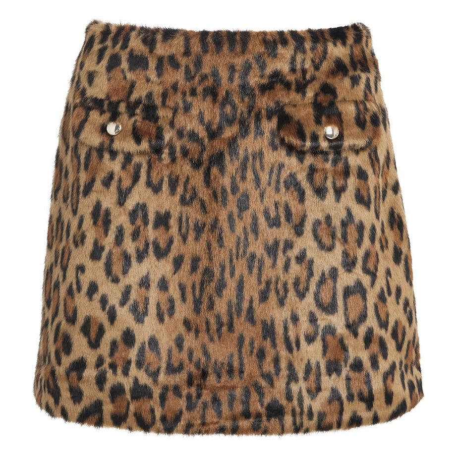 Maje Multi Leopard Print Mini Skirt