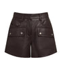 Brown Leather Aria Shorts