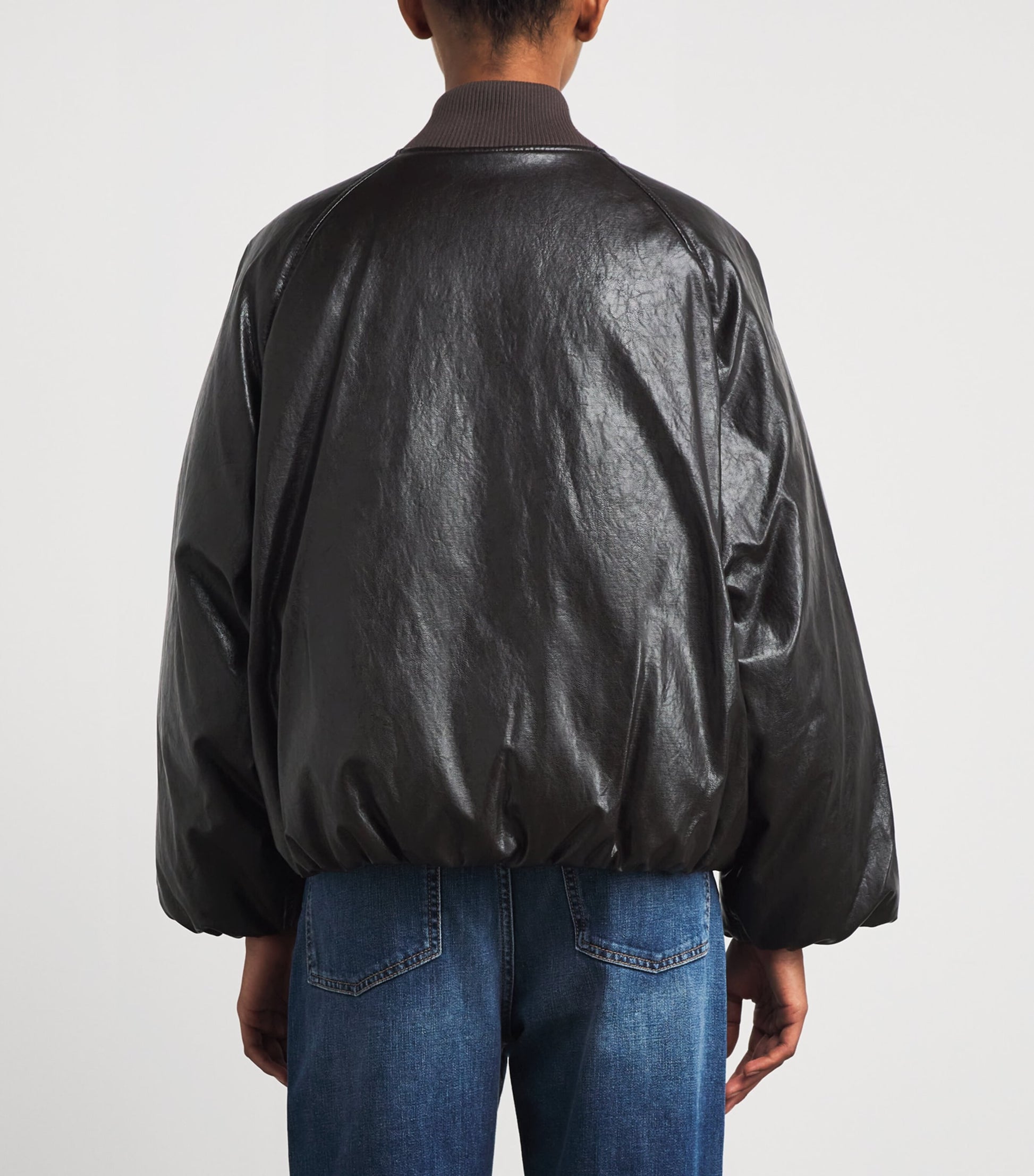 Brown Down Bomber Jacket