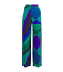 Multi Silk Straight Trousers