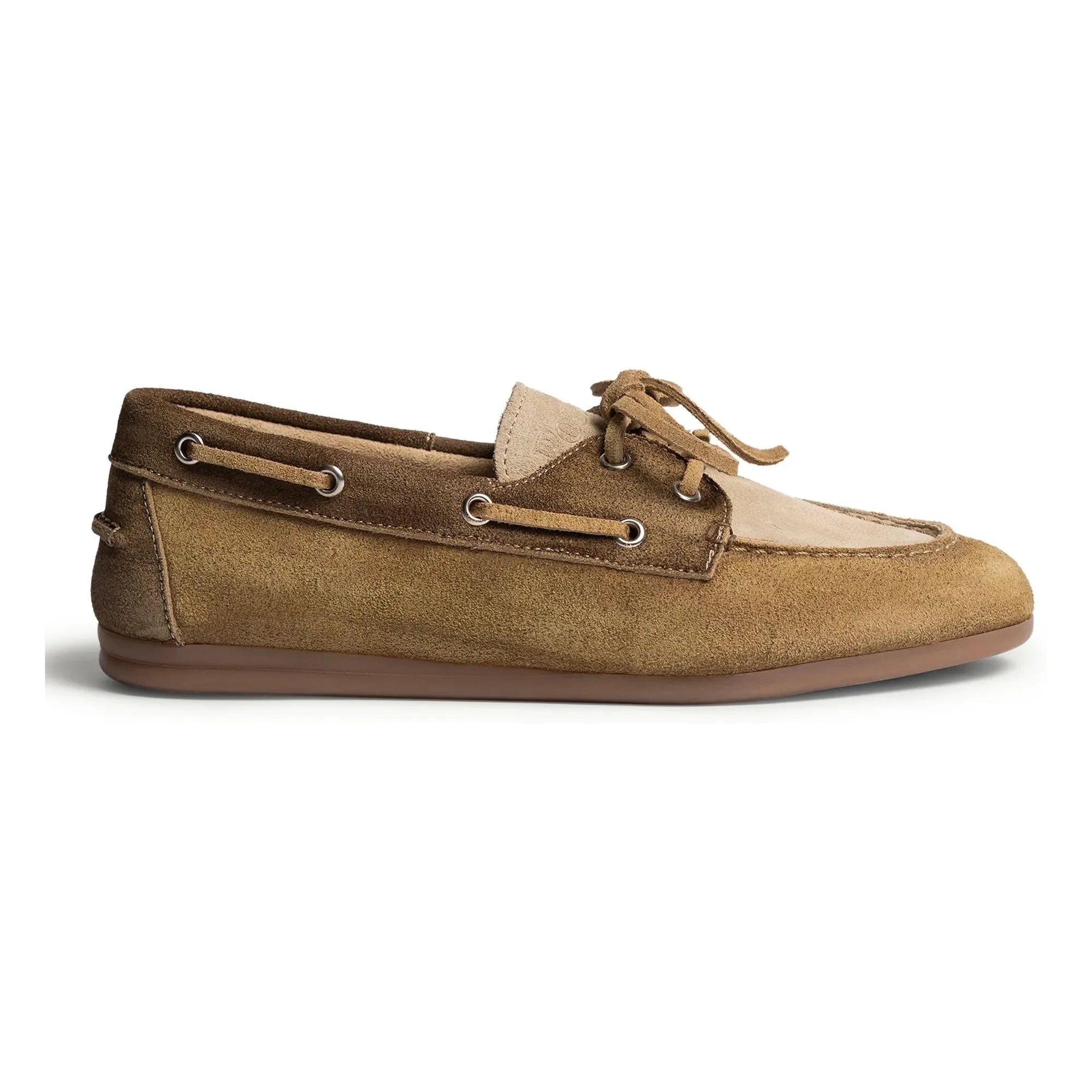 Posa - Patched Boat Shoes | Tan