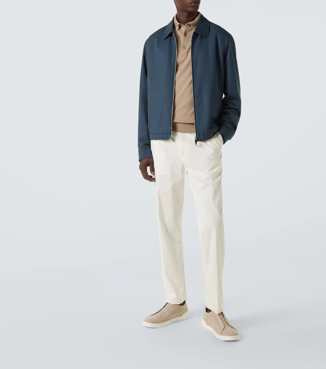 Zegna - Leather-trimmed blouson