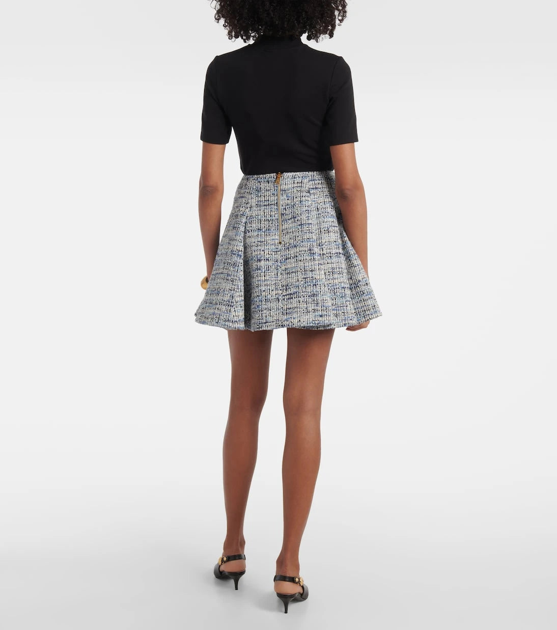 Balmain - Space-dyed cotton-blend miniskirt