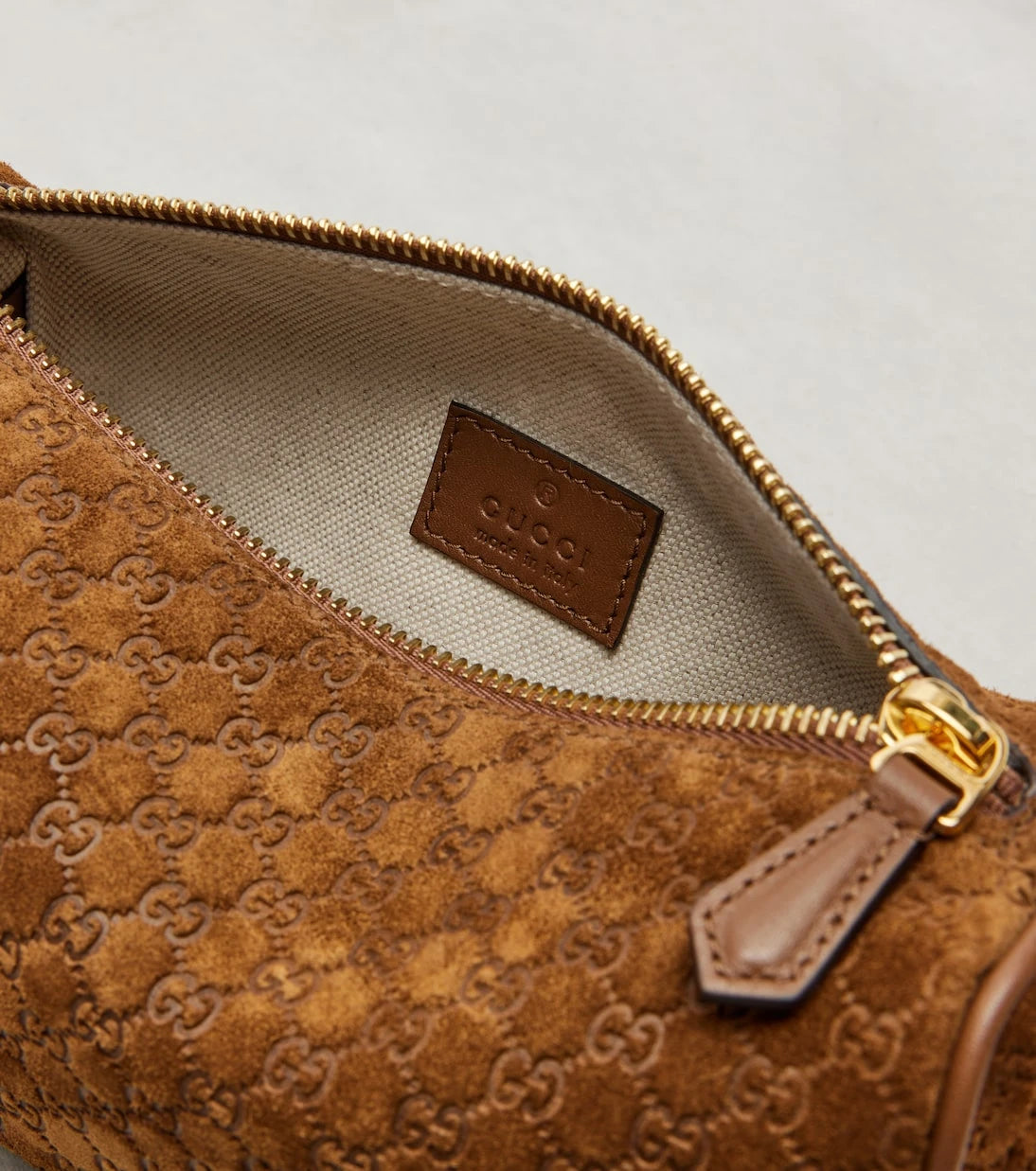 Gucci - Yarım At Tasmalı Süet Omuz Çantası
