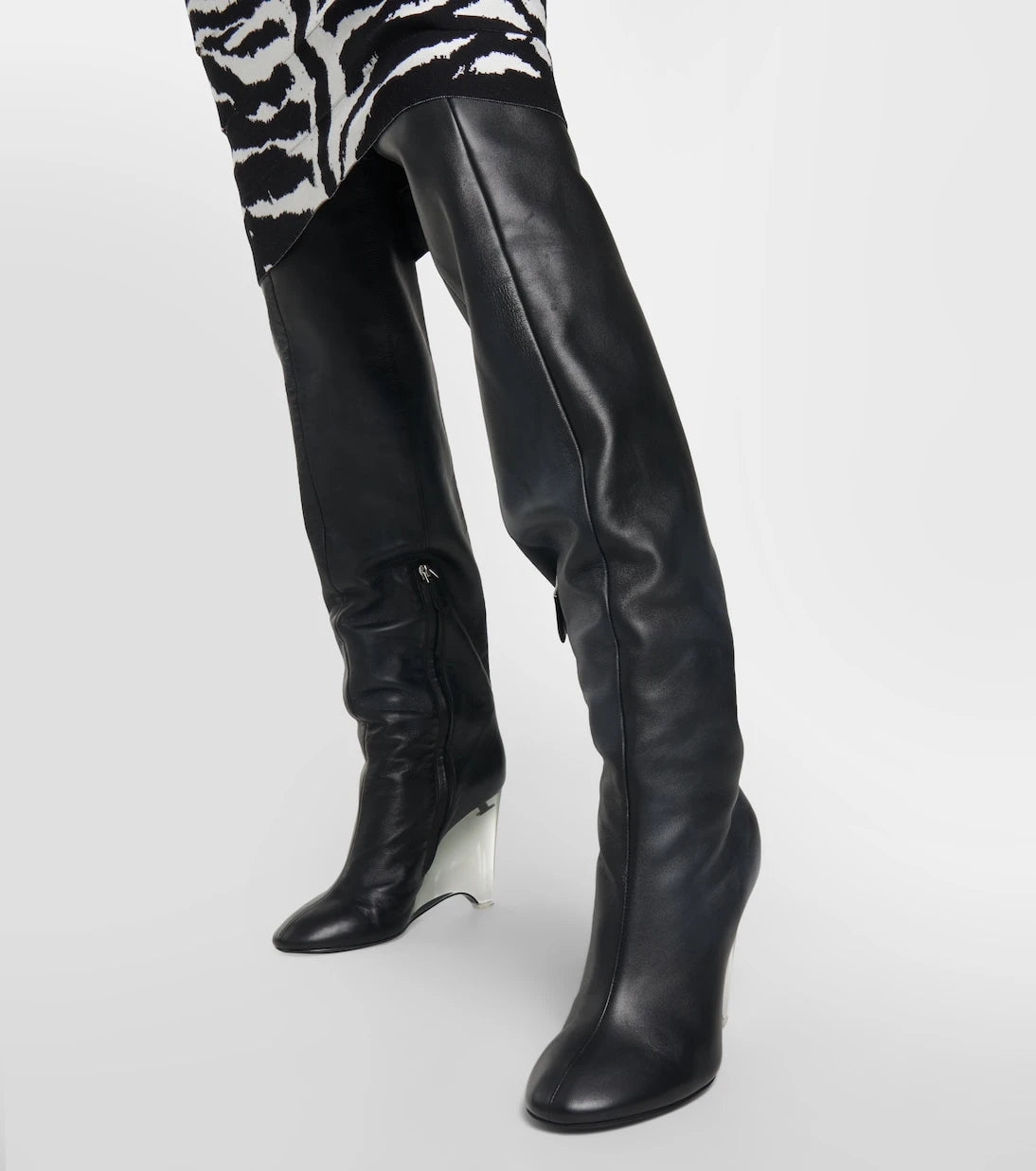 Alaïa - Leather knee-high boots