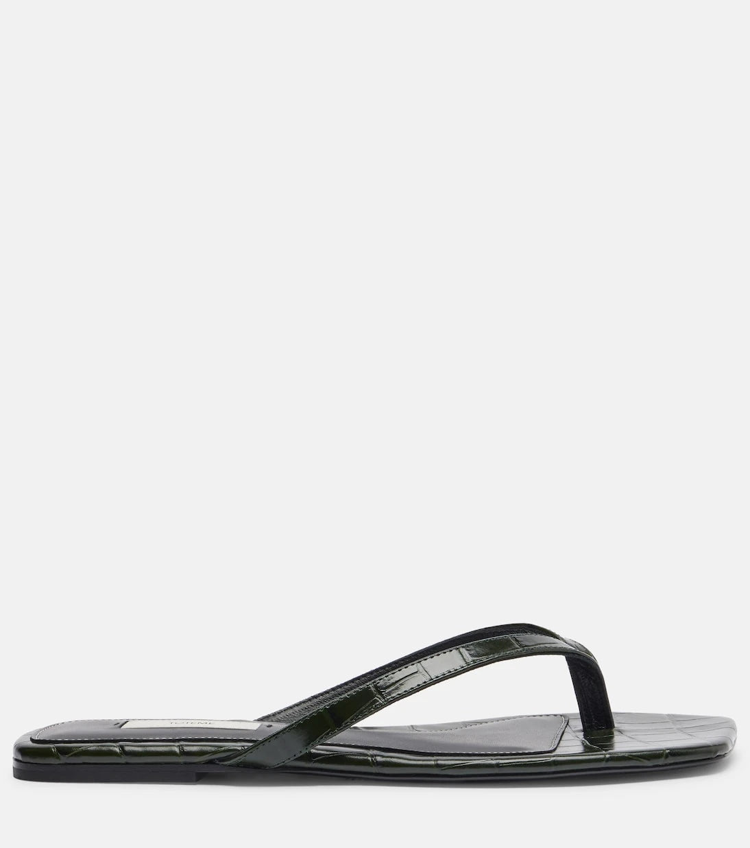 Toteme - Croc-effect leather thong sandals