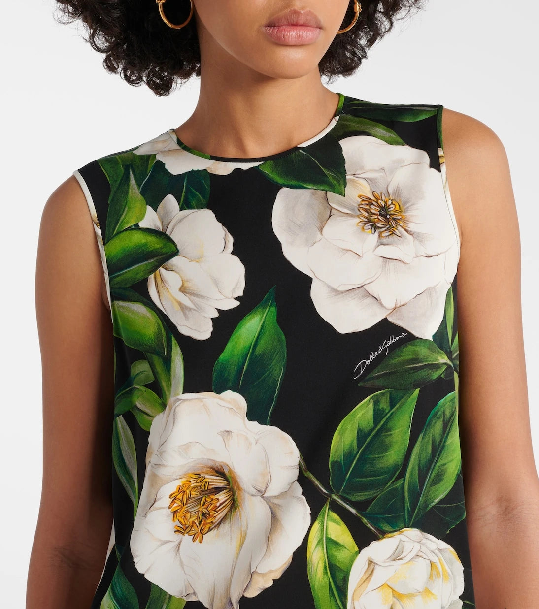 Dolce&Gabbana - Floral silk-blend charmeuse top