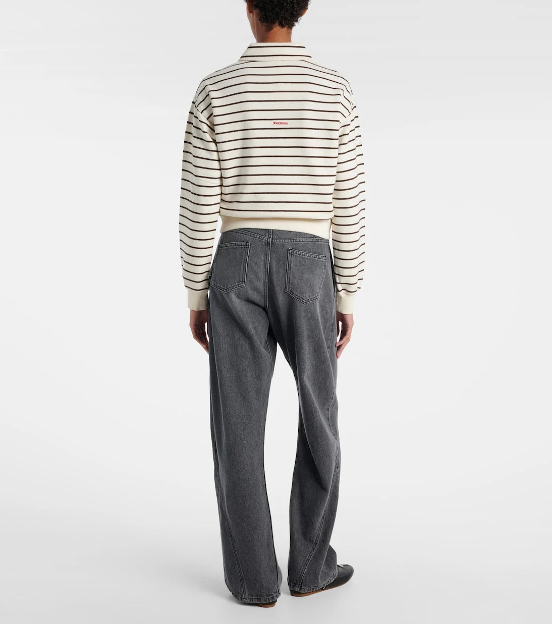 JW Anderson - Cropped striped cotton polo sweater