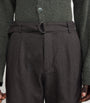 Wool-Blend Belted Puppytooth Trousers