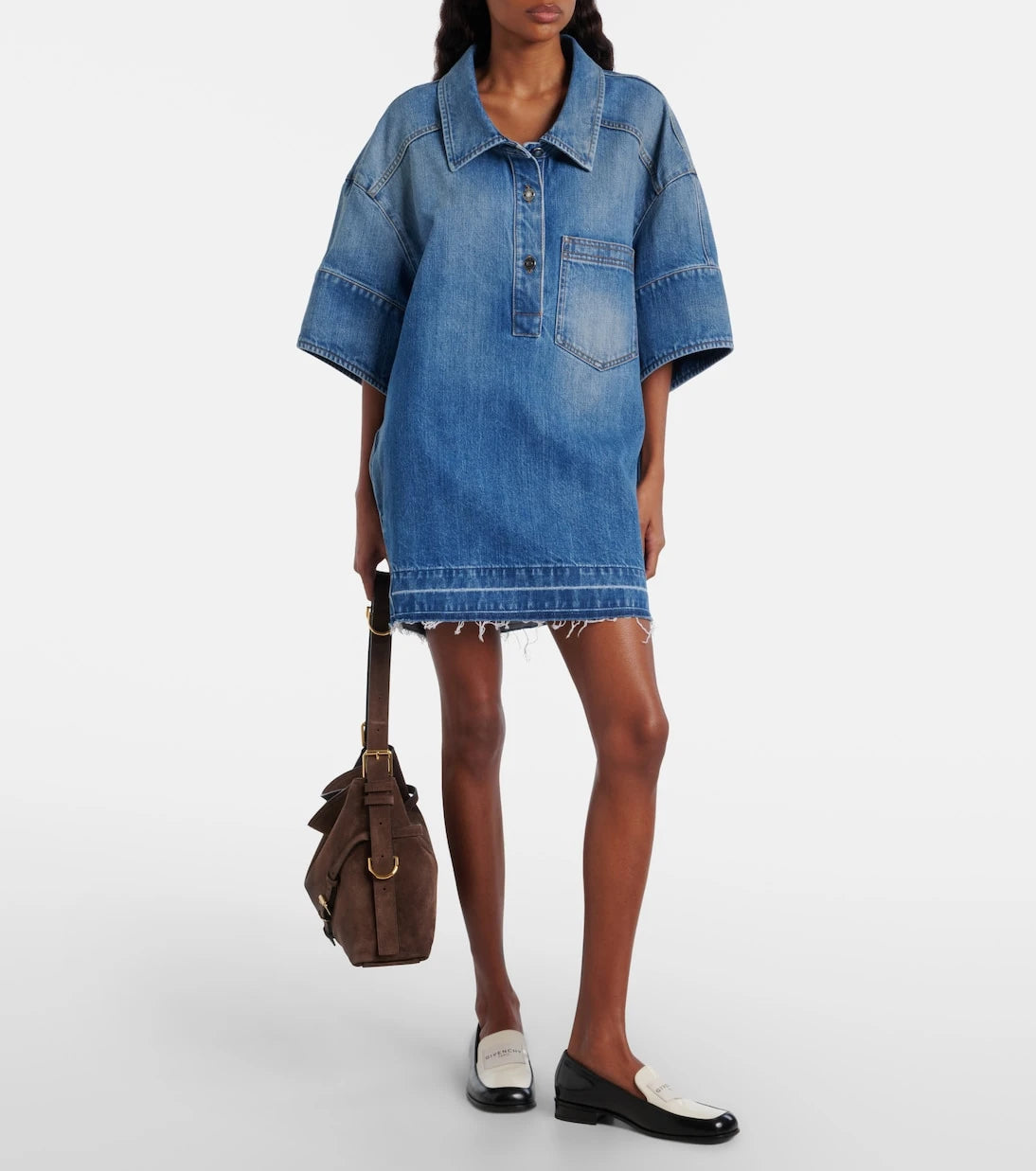 Givenchy - Voyou Medium suede shoulder bag