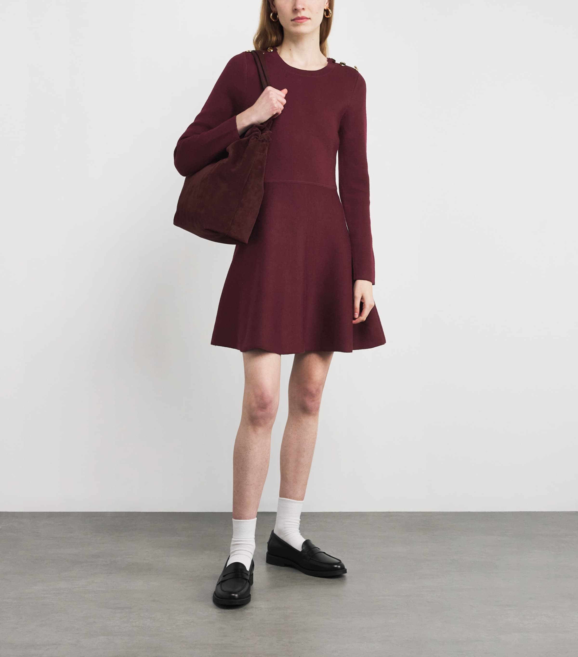 Claudie Pierlot Red Knitted Mini Dress