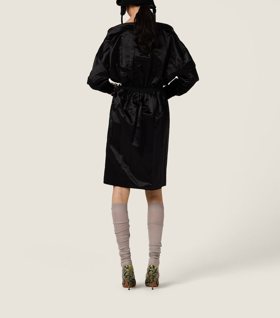 Miu Miu Black Satin Shirt Dress