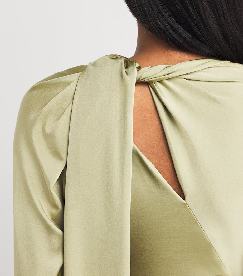 Victoria Beckham Green Slash-Detail Top