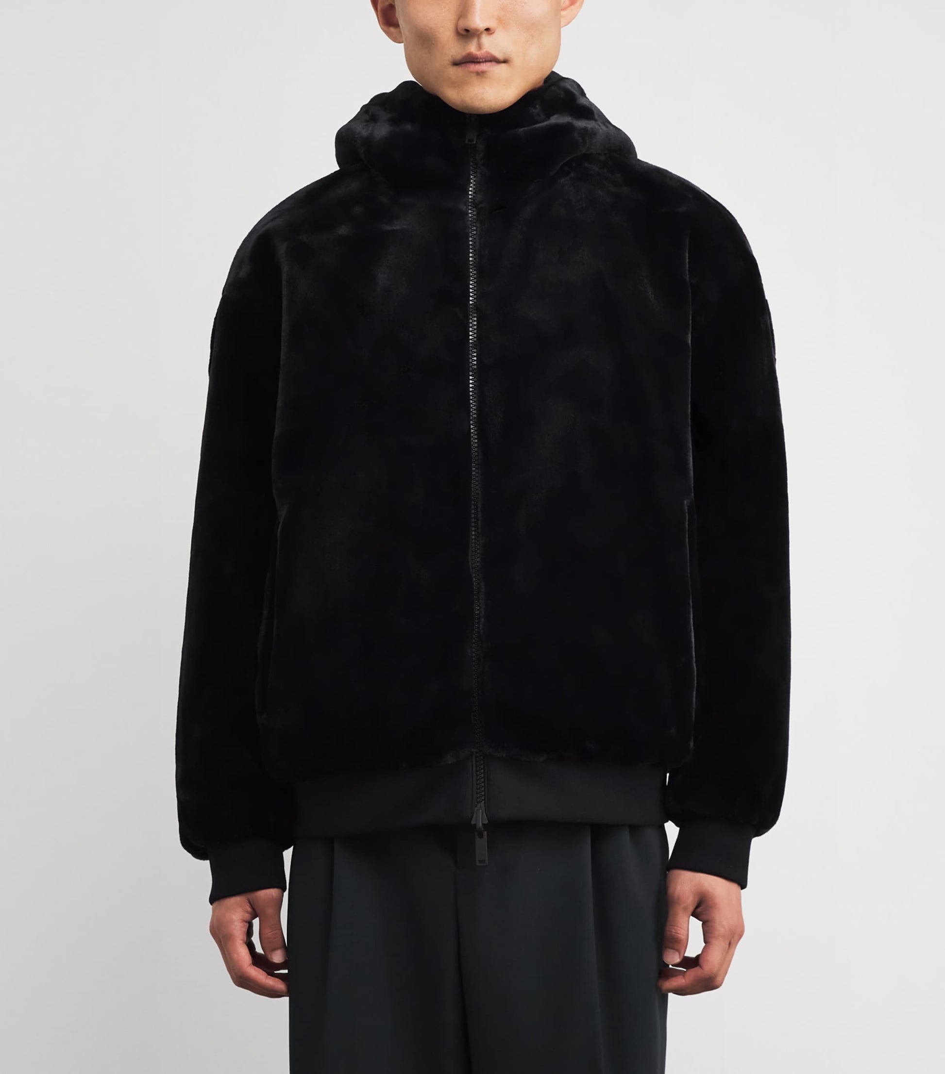 Moose Knuckles Black Reversible Roland Bunny Bomber Jacket