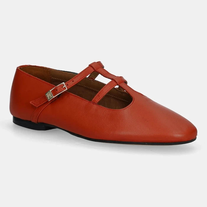 Tommy Hilfiger Deri Balerin SMOOTH LEATHER T-BAR BALLERINA