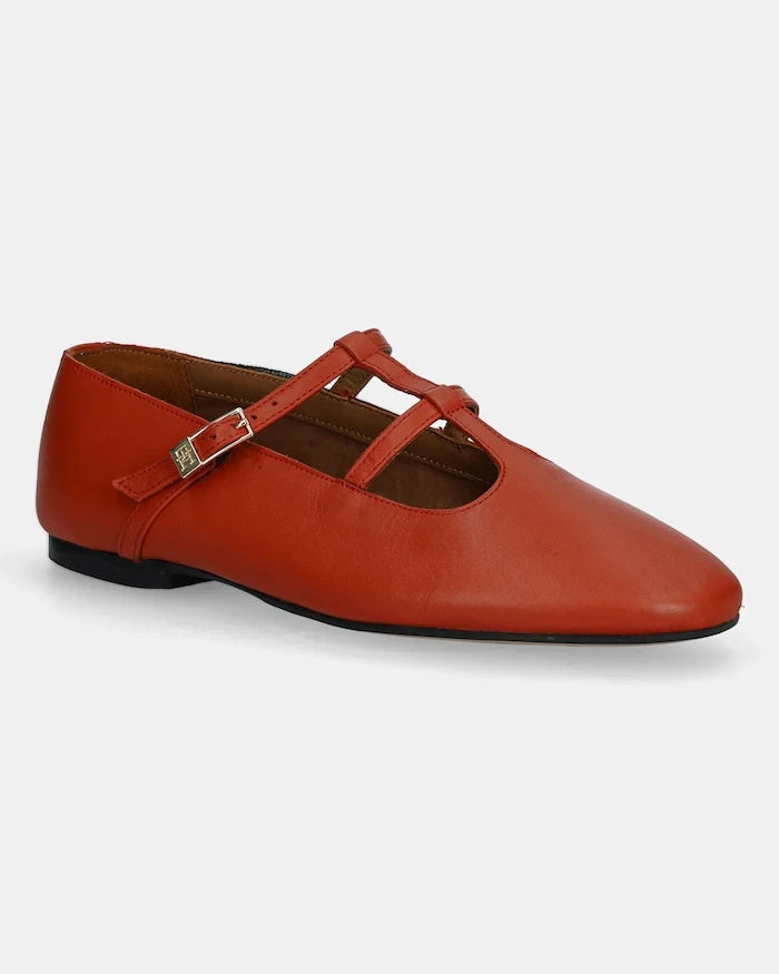 Tommy Hilfiger Deri Balerin SMOOTH LEATHER T-BAR BALLERINA