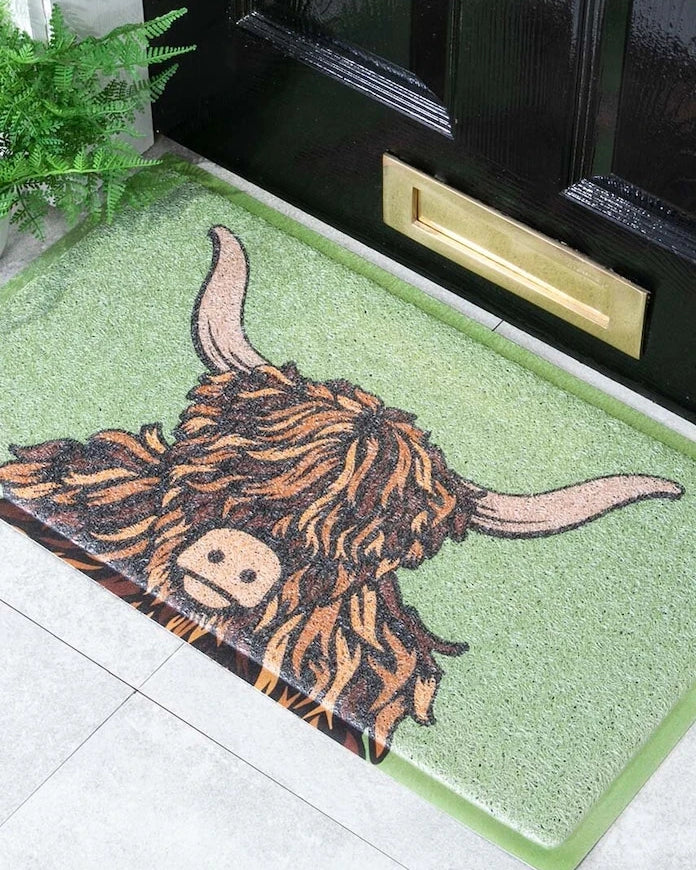 Artsy Doormats Highland Cow Kapı Paspası