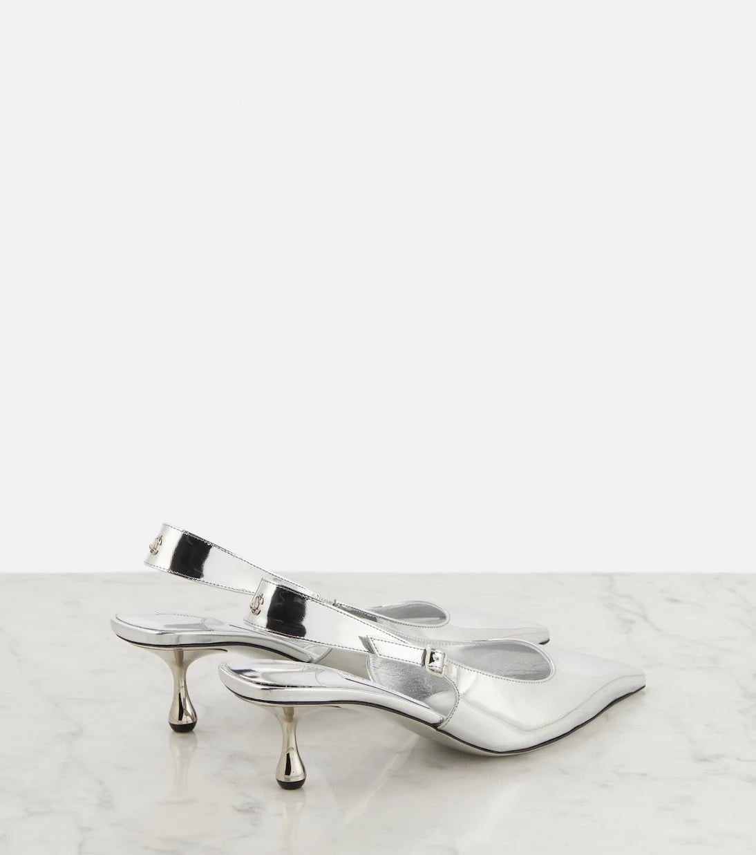 Jimmy Choo - Amel metallic leather slingback pumps