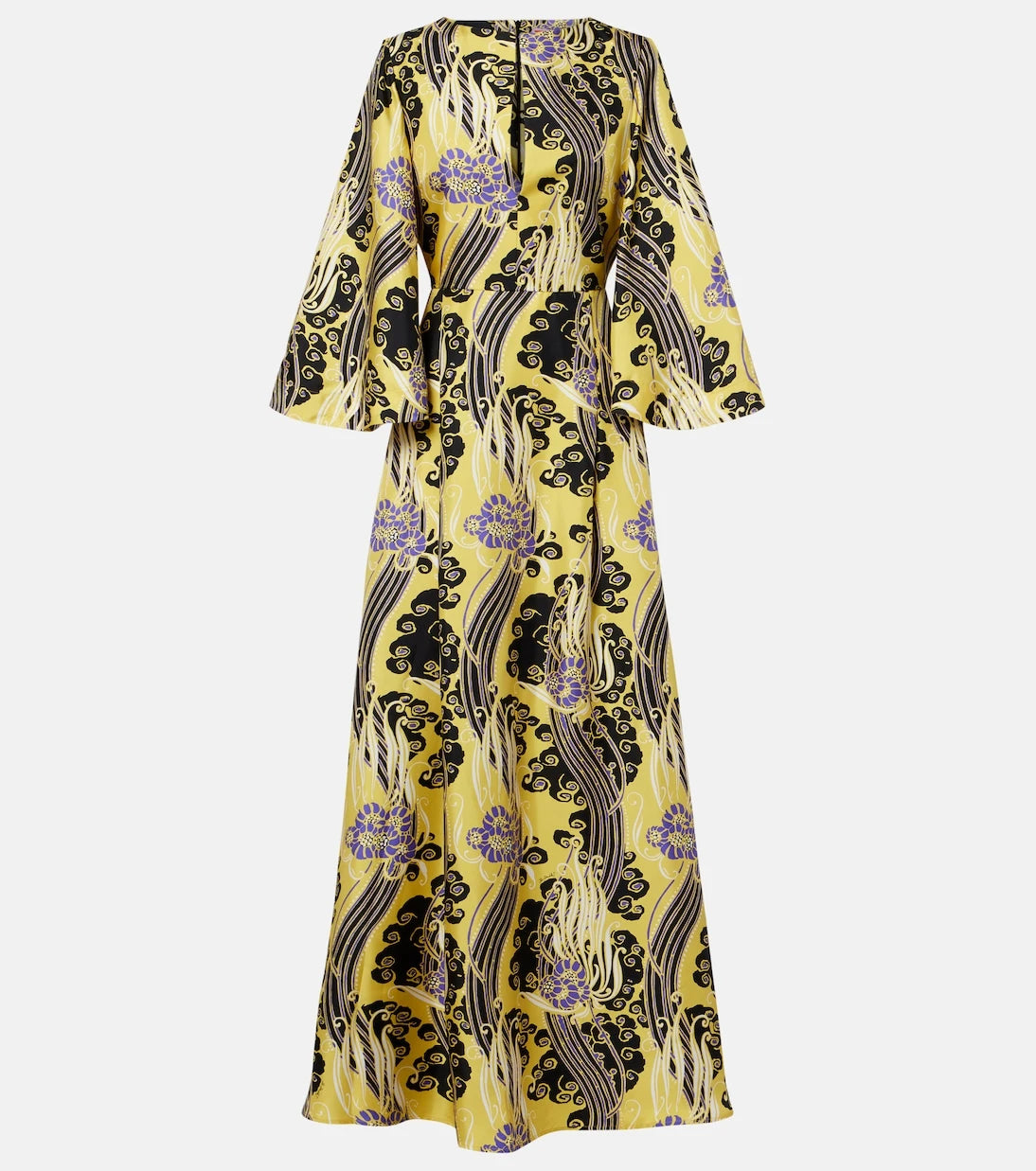 La DoubleJ - Belle cutout printed silk maxi dress