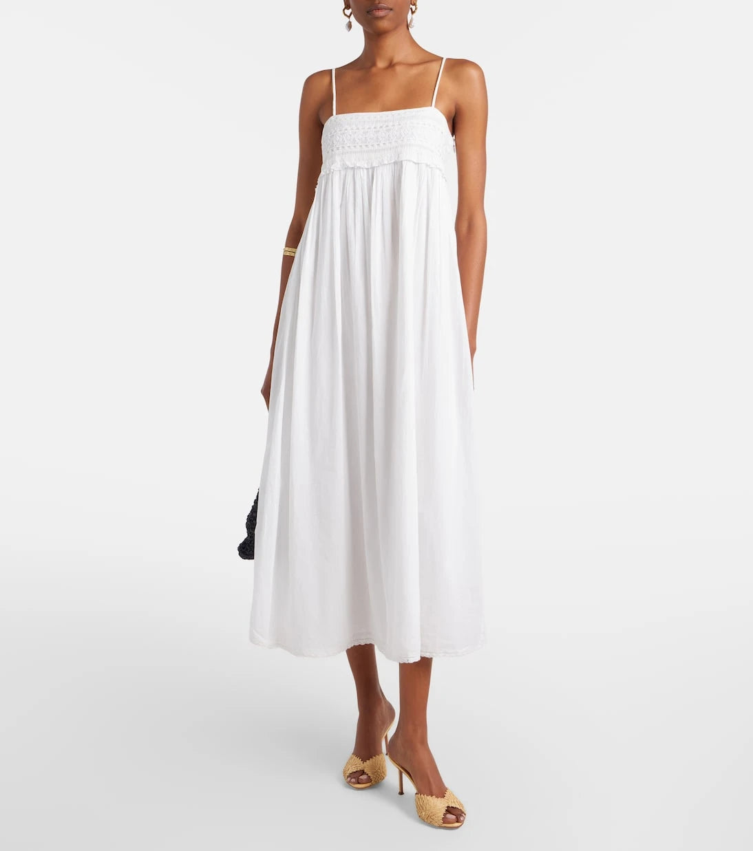 Posse - Danielle lace-trimmed cotton midi dress