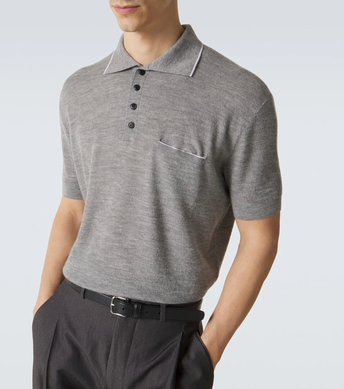 Giorgio Armani - Cashmere and silk polo shirt