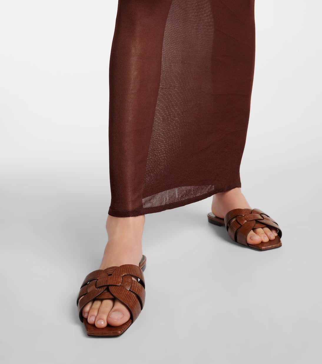 Saint Laurent - Tribute lizard-effect leather sandals