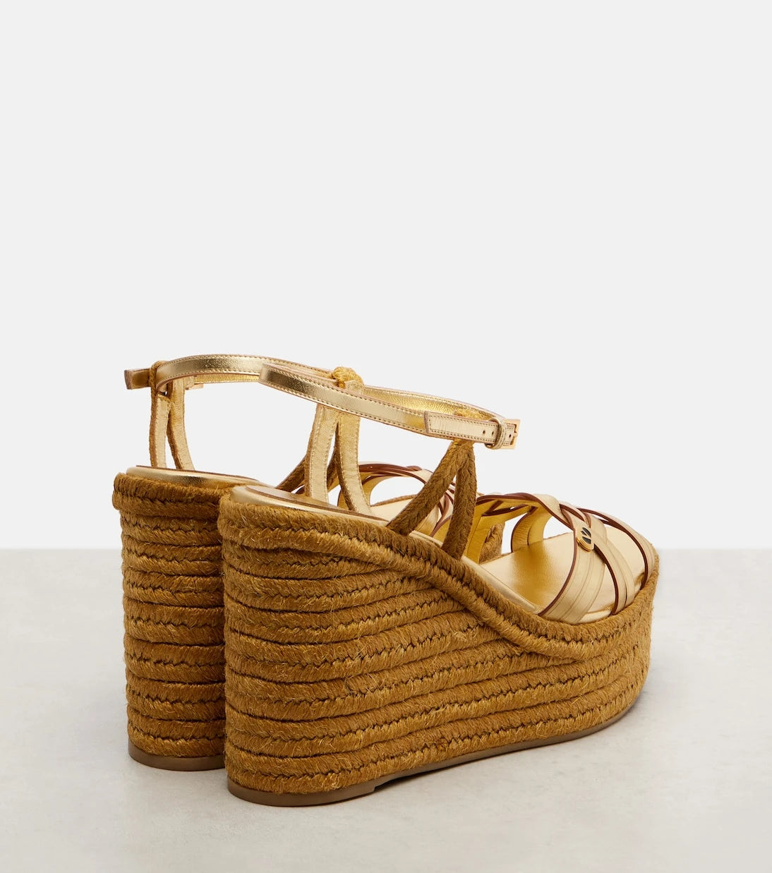 Valentino Garavani - VLogo leather espadrille wedges