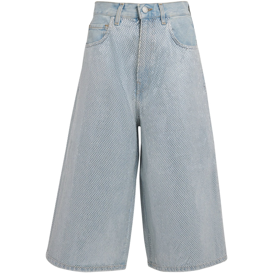 Haikure Blue Denim Stapled Belle Shorts