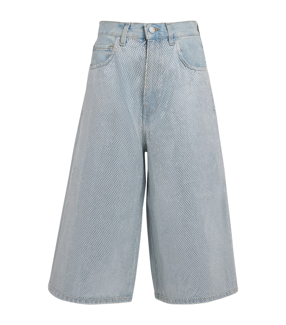 Haikure Blue Denim Stapled Belle Shorts