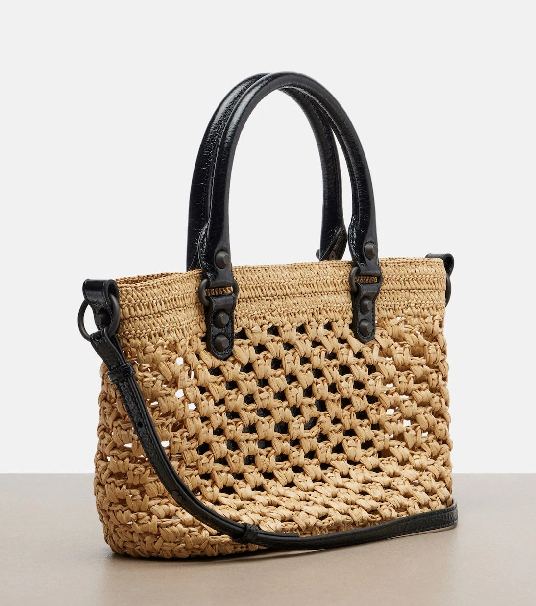 Balenciaga - Le City Small raffia basket bag