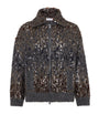 Brunello Cucinelli Grey Mohair-Blend Sequin-Embellished Cardigan