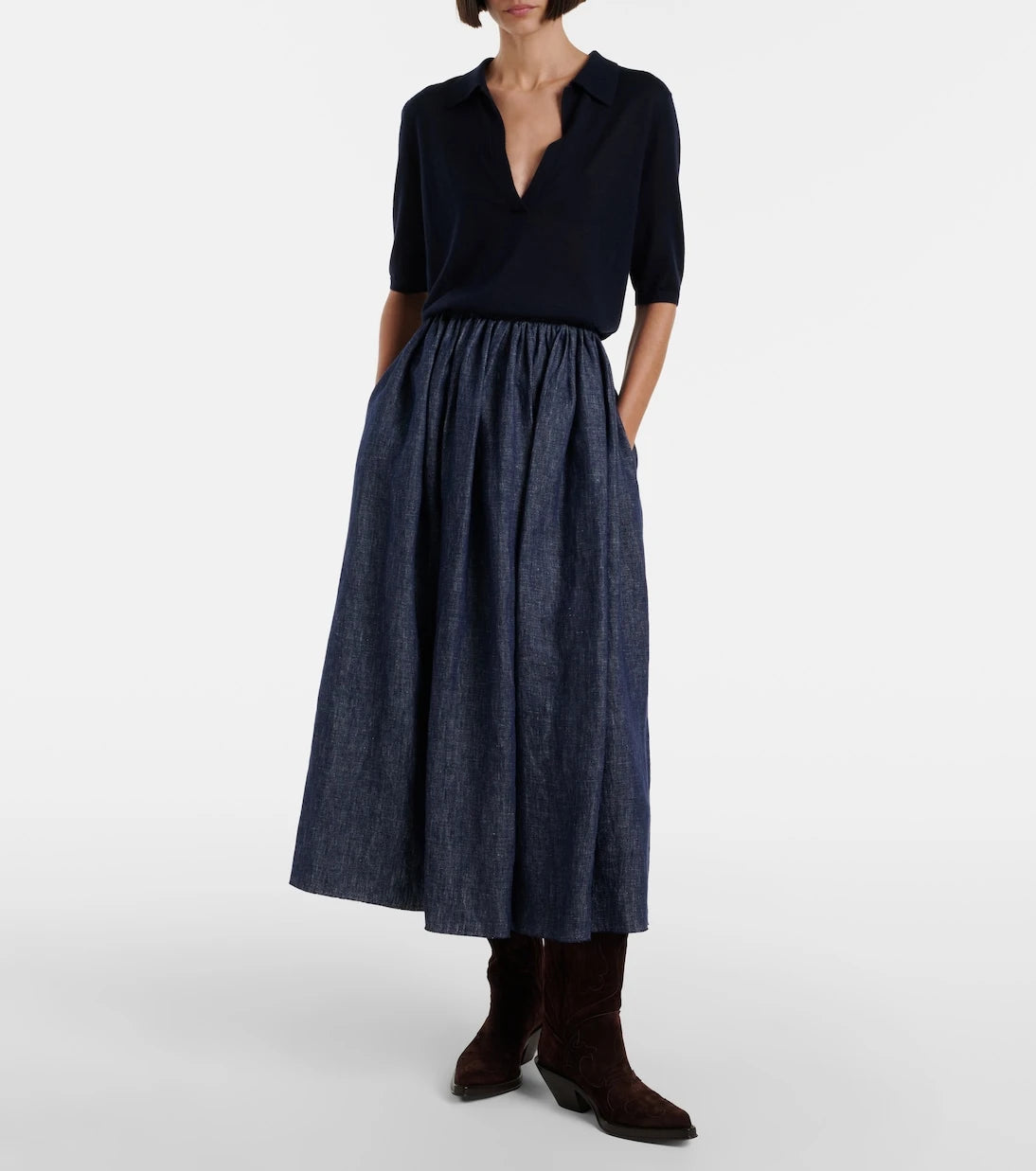 Gabriela Hearst - Eloran linen midi skirt