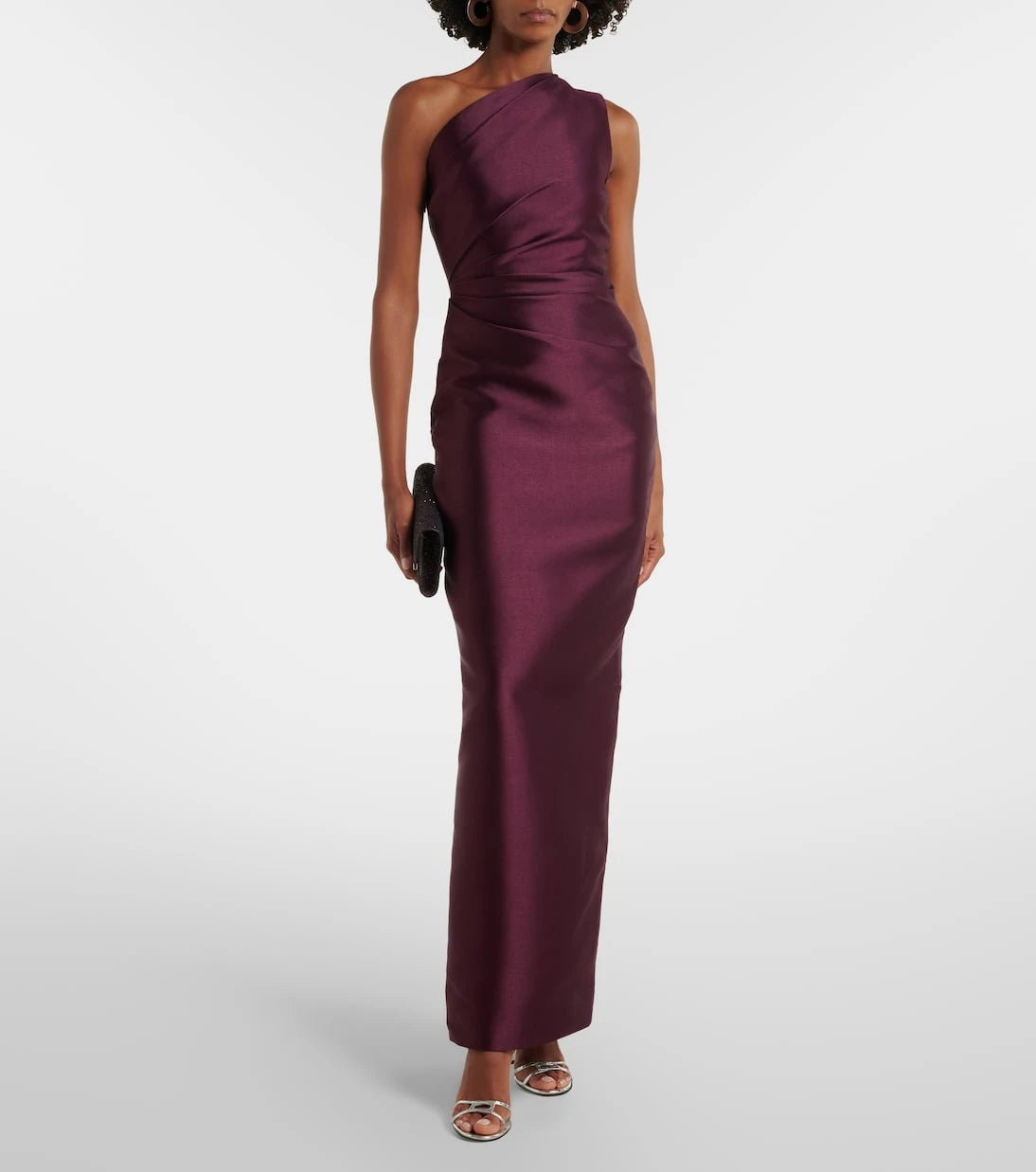 Solace London - Kira draped satin gown