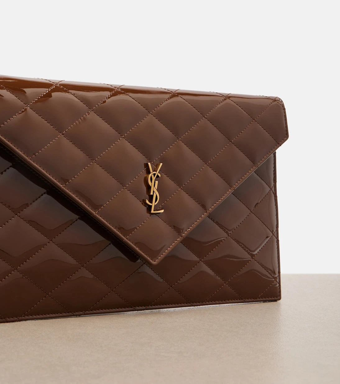 Saint Laurent - Paris quilted patent leather pouch