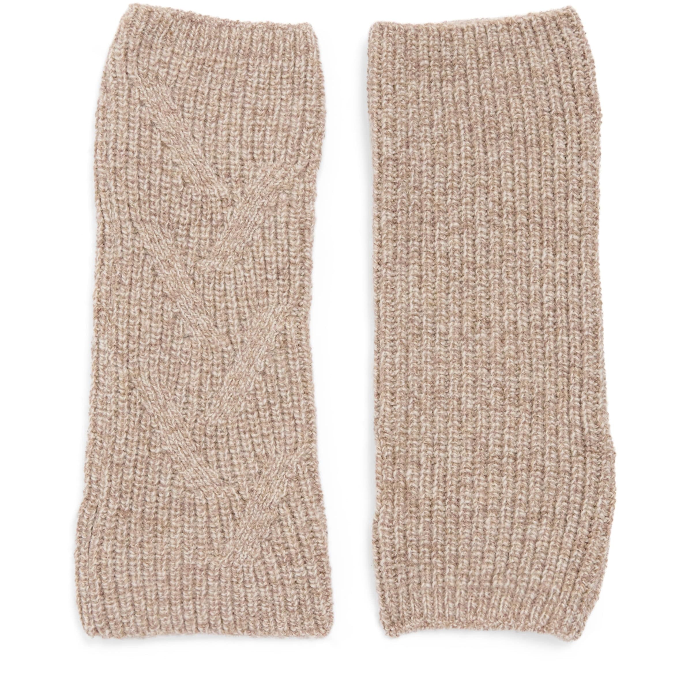 Brown Lambswool Fingerless Gloves