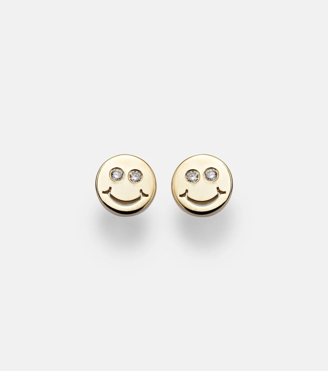 Sydney Evan - Happy Face 14kt gold and diamond earrings