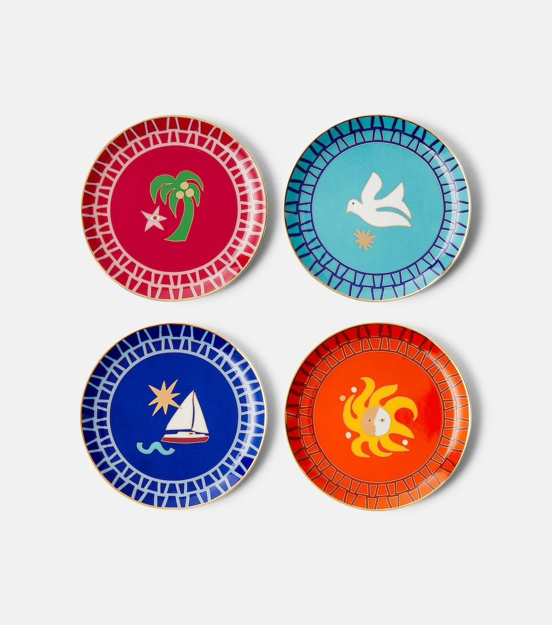 Jonathan Adler - Playa set of 4 porcelain side plates
