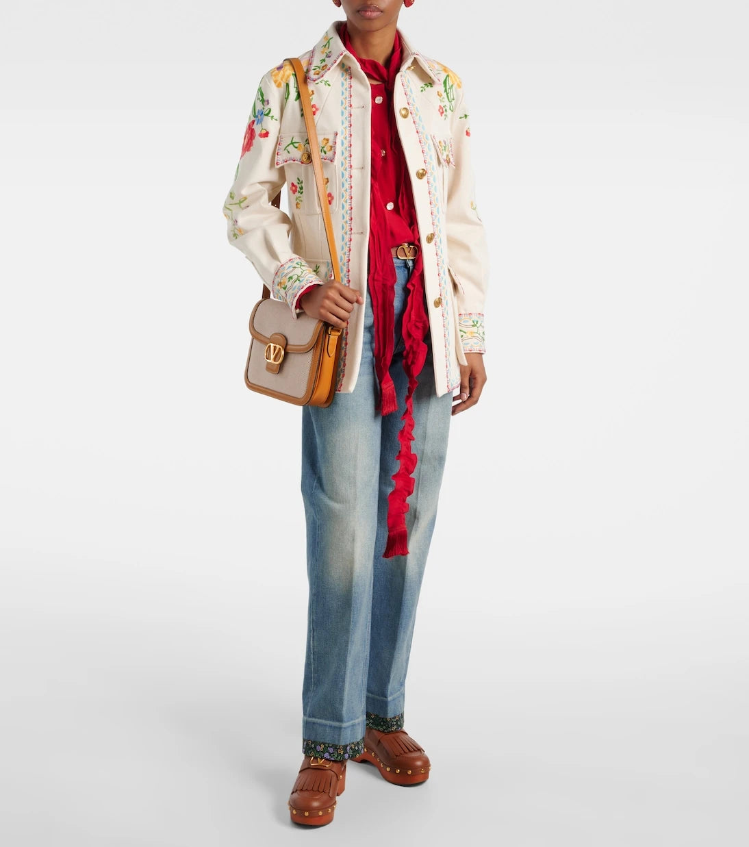 Valentino Garavani - VLogo fringed leather clogs